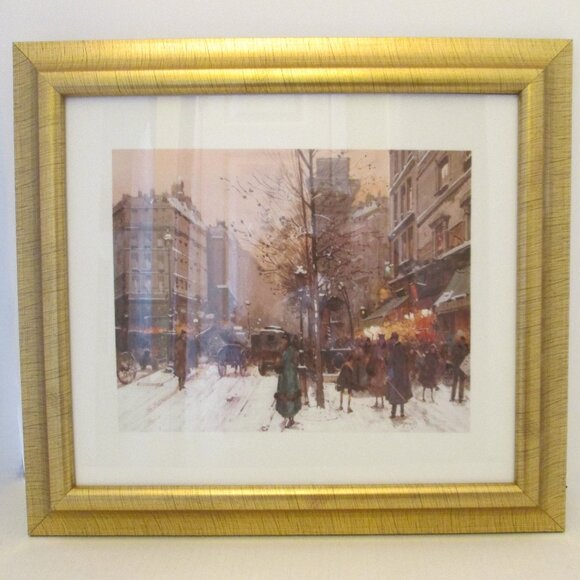 Framed print of Porte Saint-Denis or LaPorte St Martin by Eugene Galien -Laloue - Picture 1 of 8